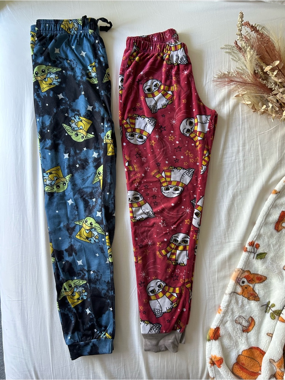 Star Wars Grogu Navy Pajama Pants & Red Harry Potter Pants Set